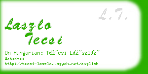 laszlo tecsi business card